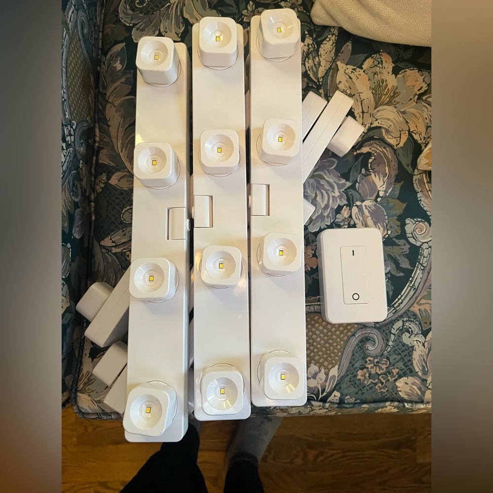 White LED Lights from Container Store, with remote